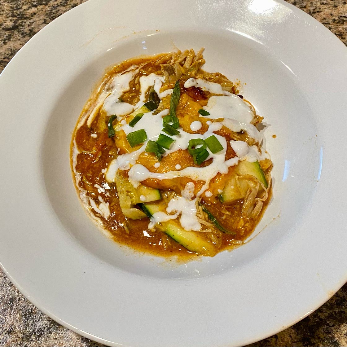 Zucchini Chicken Enchiladas(After 3rd week)