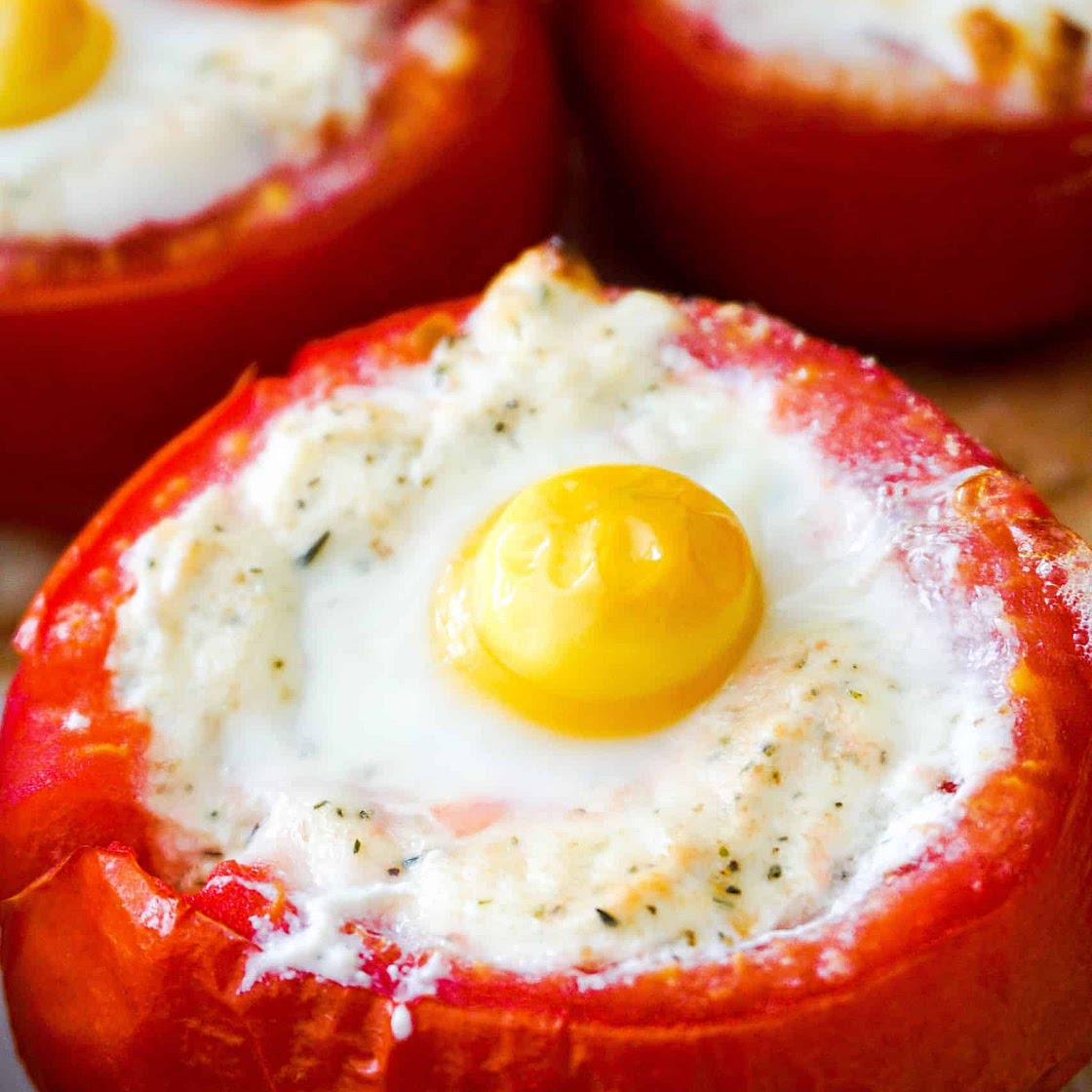 Stuffed Tomatoes with Ricotta cheese and Quail Eggs