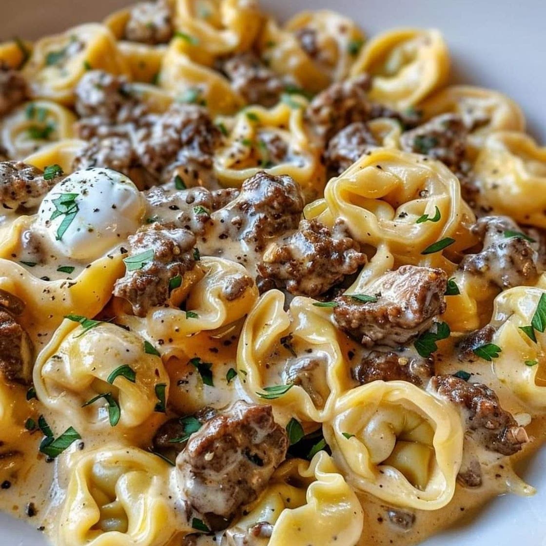 Philly cheese steaks tortellini pasta