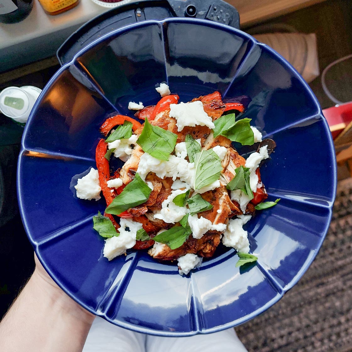 Balsamic chicken with pepper Caprese