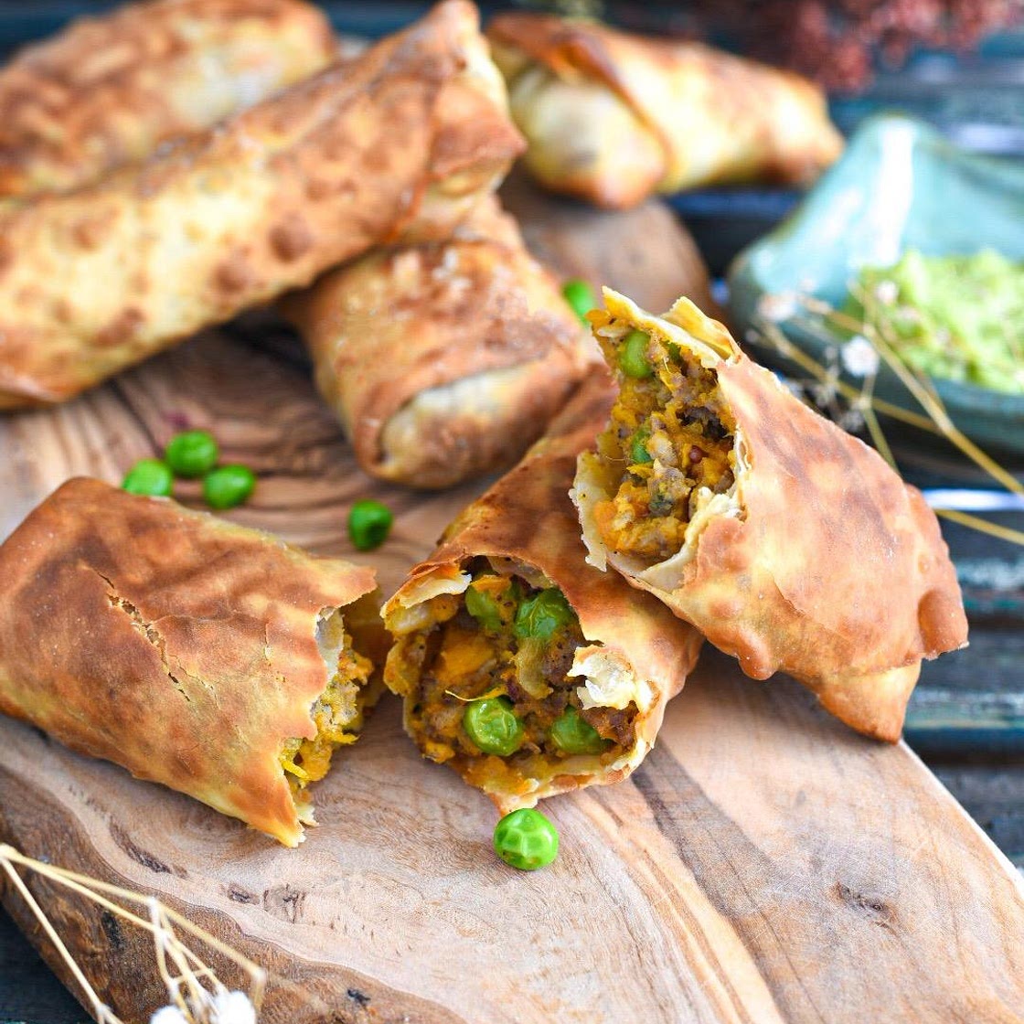 Air Fryer Samosas With Sweet Potato And Pork