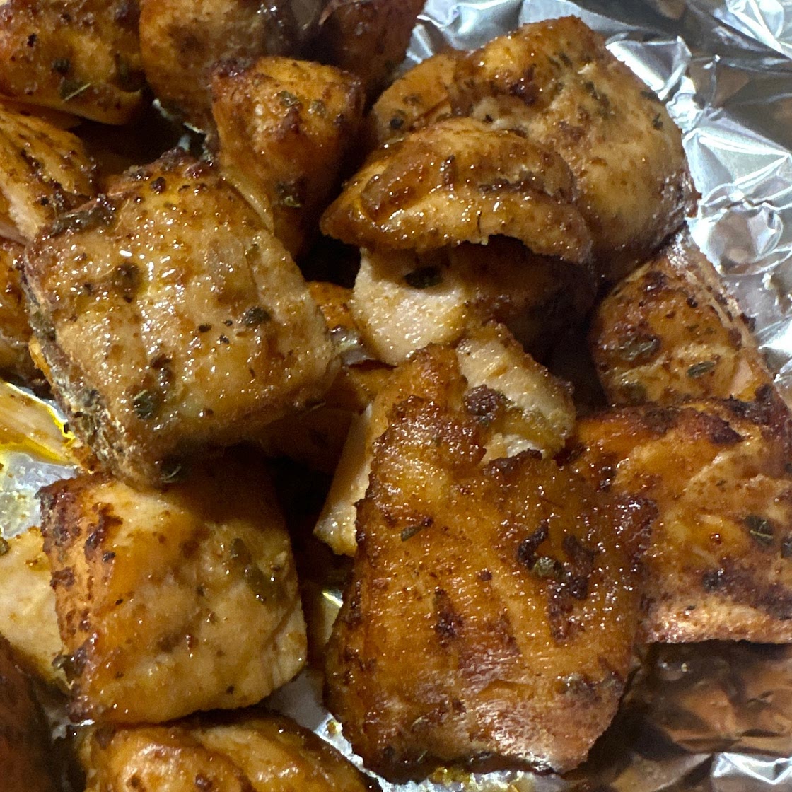 Blackened Air Fryer Salmon Bites