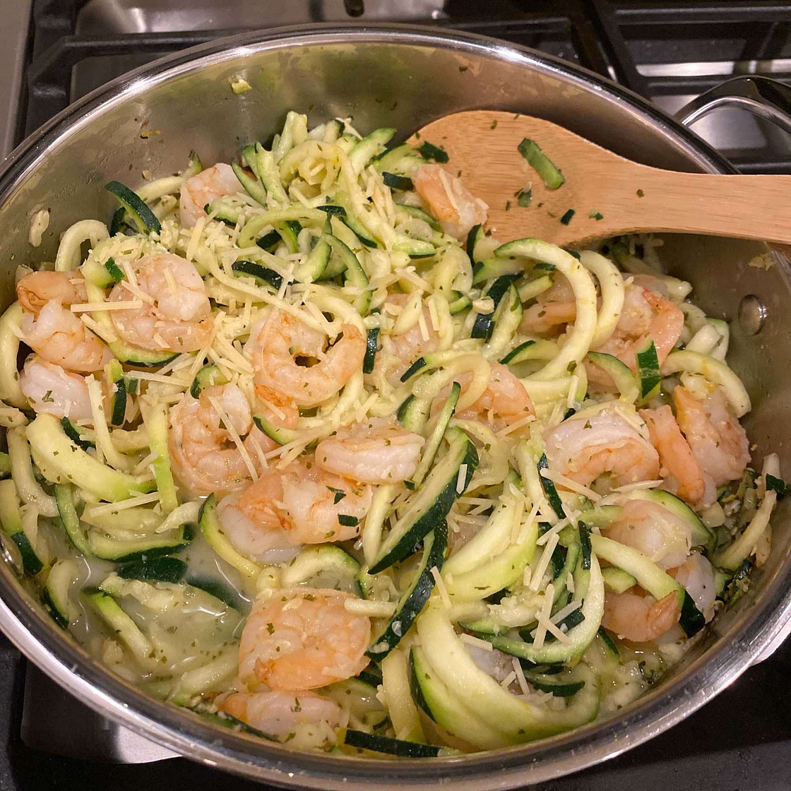 Zucchini Noodles with Garlic Shrimp