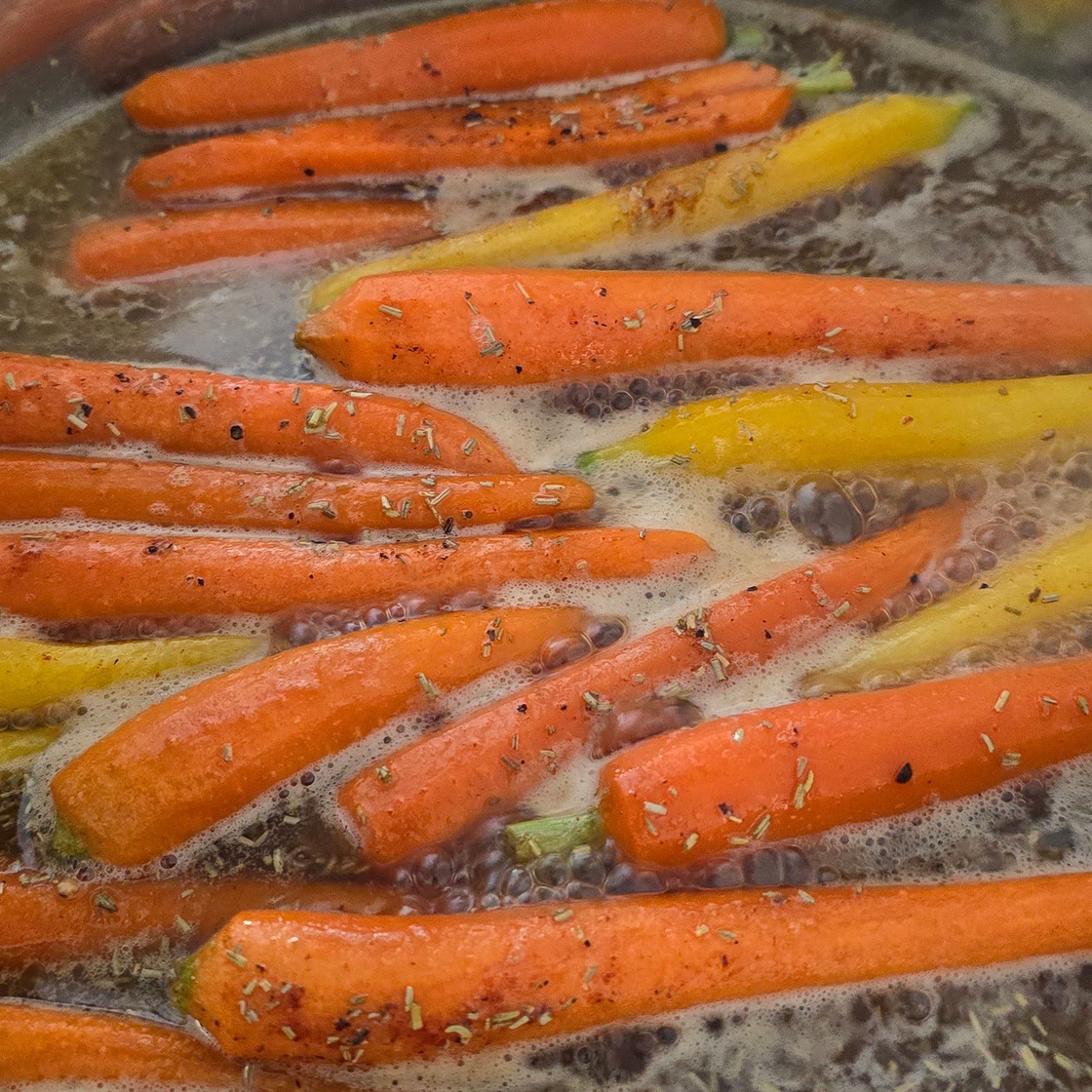 brown sugar-glazed carrots with rosemary and pecans