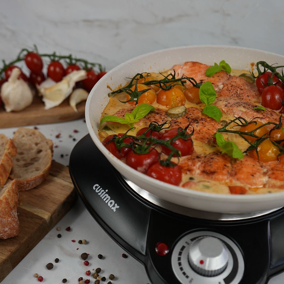 Creamy Salmon and Tomato Skillet Recipe