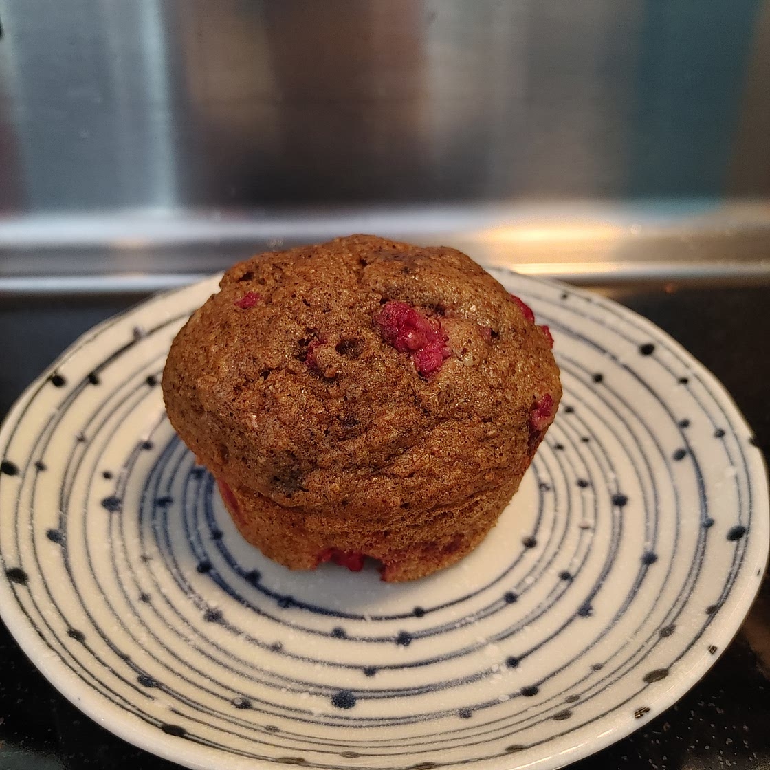 Whole wheat raspberry muffins