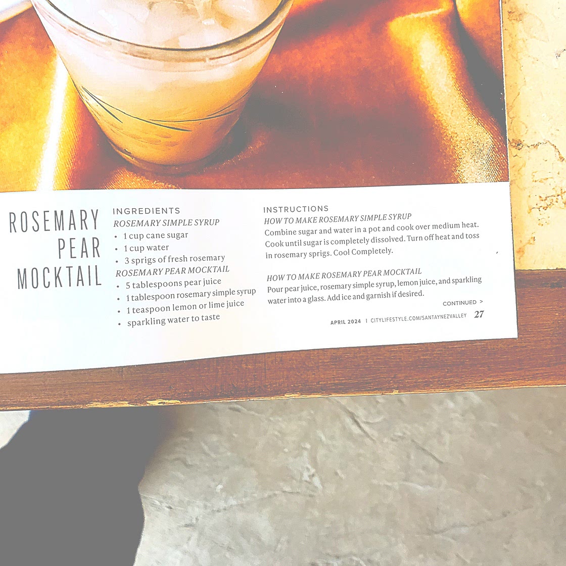 Rosemary Pear Mocktail