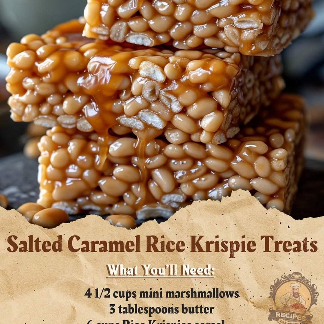 Salted Carmel Rice Krispie Treats
