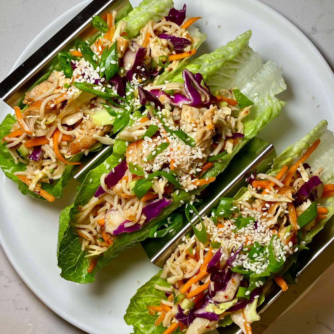 Thai Peanut Noodle Boats