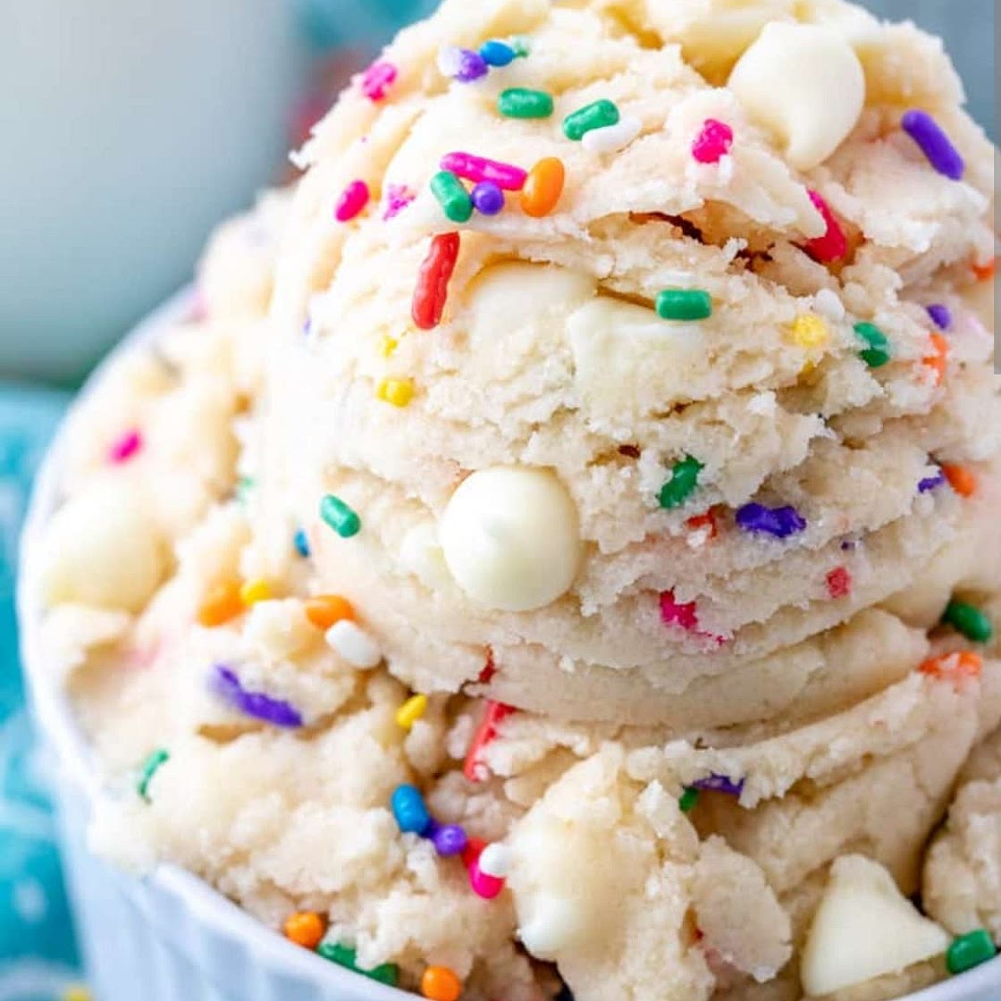 No Bake Birthday Cake Cookie Dough