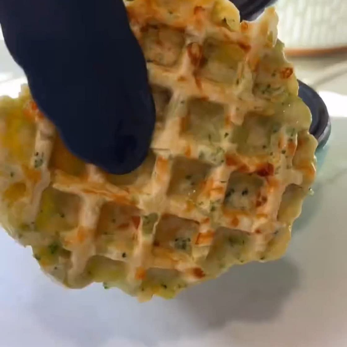 Broccoli Cheddar Waffles for toddlers