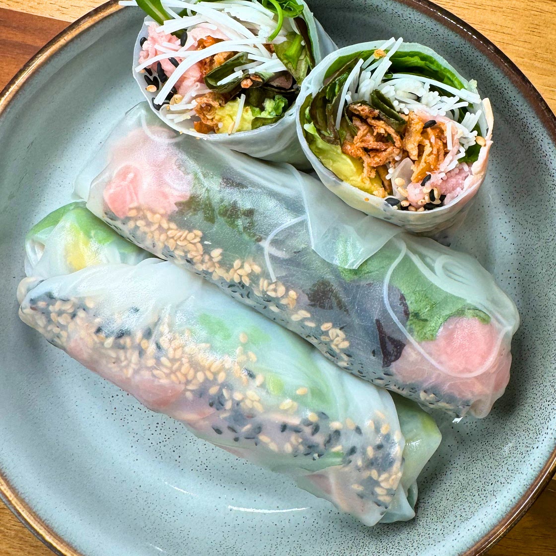 Bacon Avocado Rice Paper Wraps