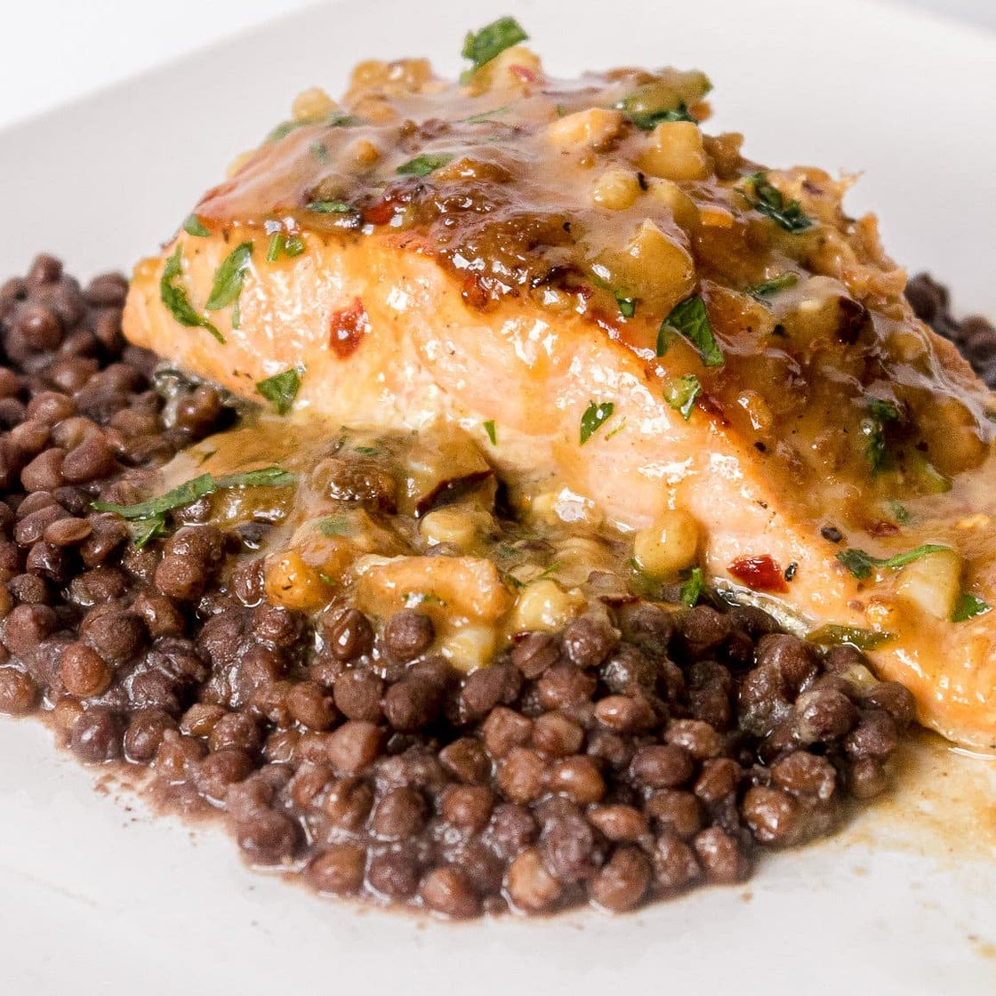 Cast Iron Skillet Salmon with Maple Dijon Sauce