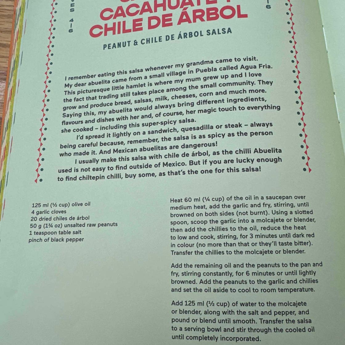 Peanut & Chilli de Arbol salsa