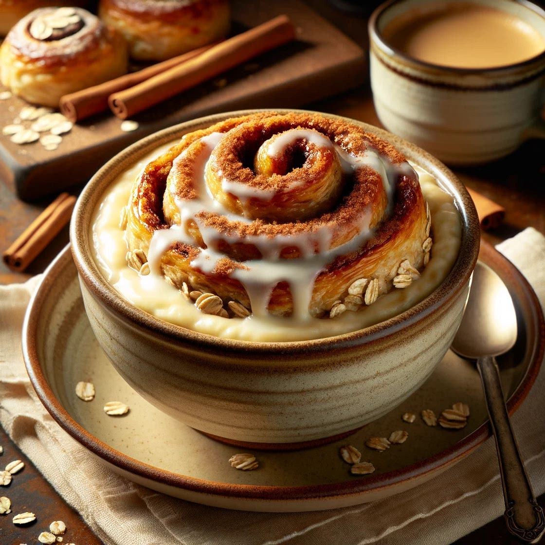 Cinnamon roll baked oats
