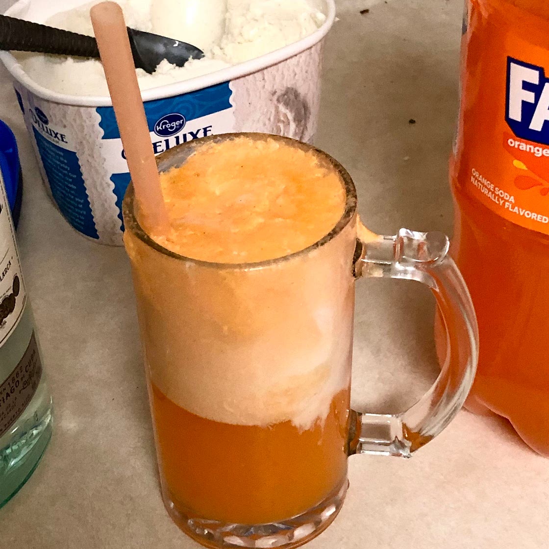 Rum creamsicle float