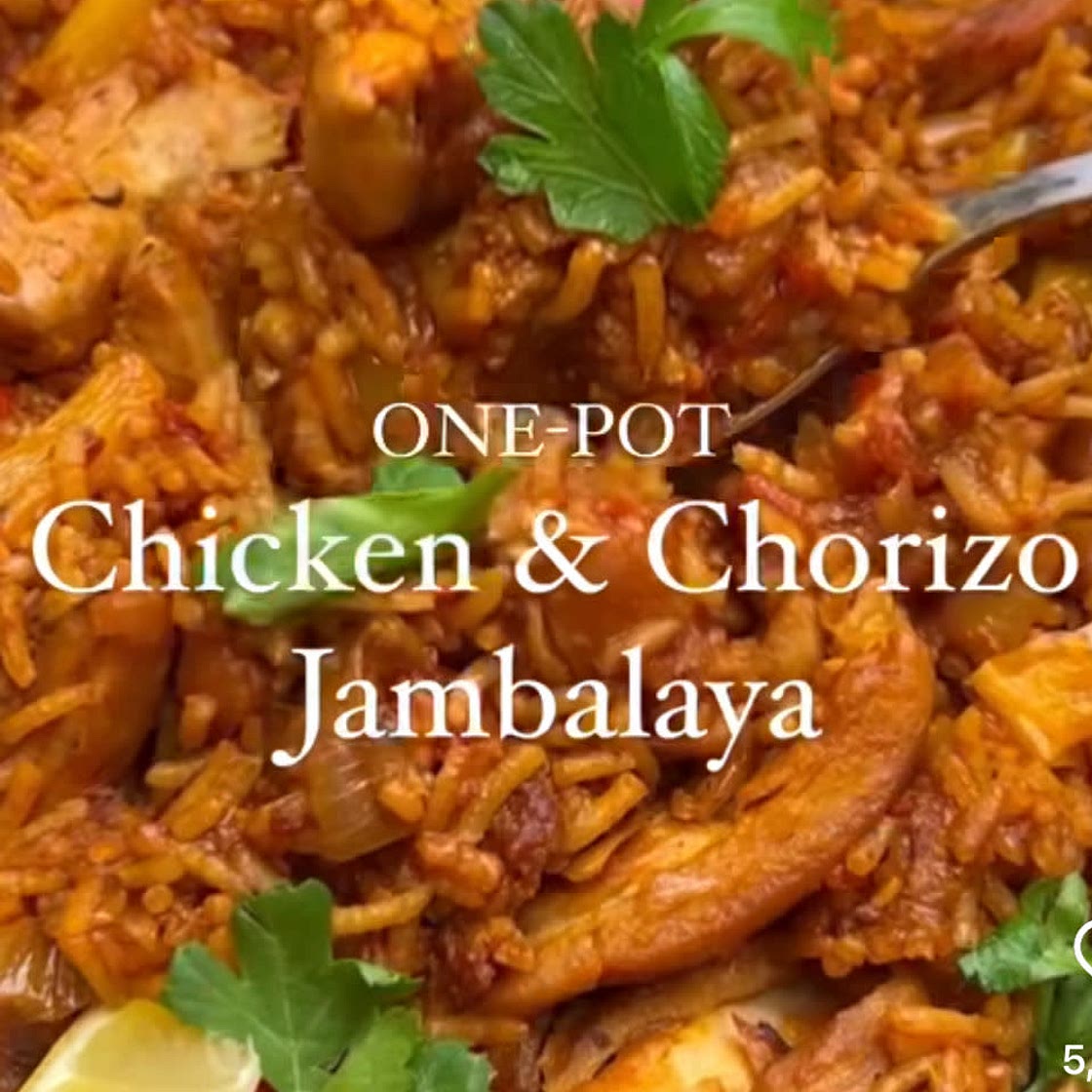 One Pot Chicken and Chorizo Jambalaya 