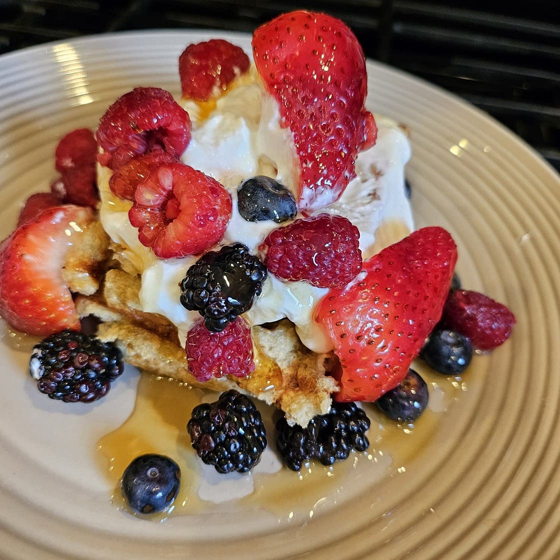 Easy healthy banana oat waffles