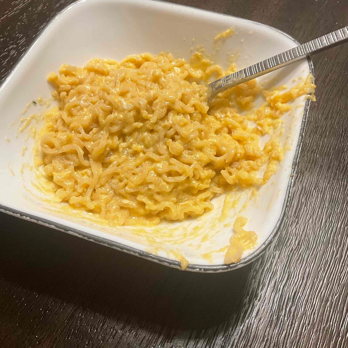 Extra cheesy spicy ramen