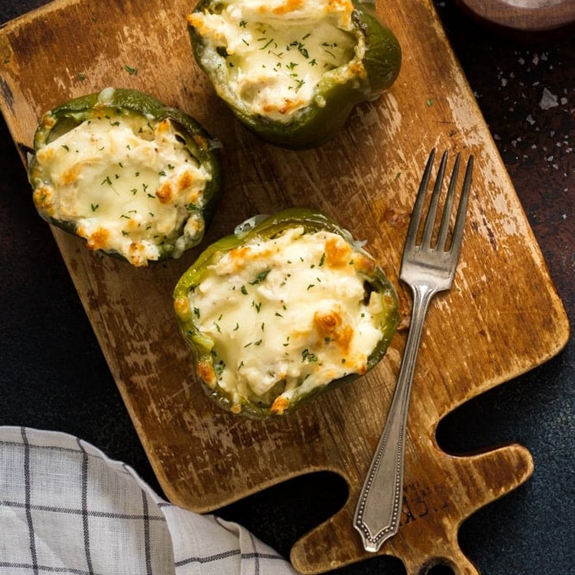Creamy Chicken Keto Stuffed Peppers