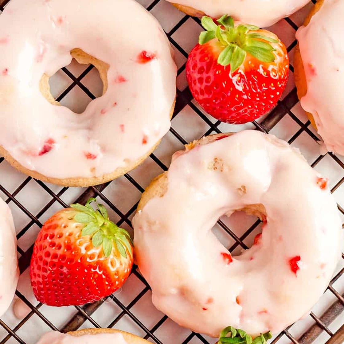 Strawberry Frosted Donuts