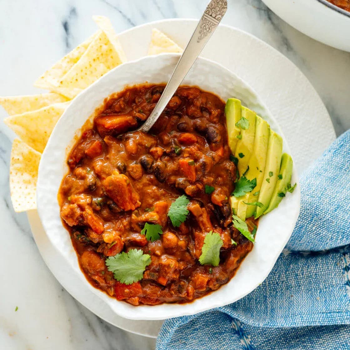 Homemade vegetarian chili
