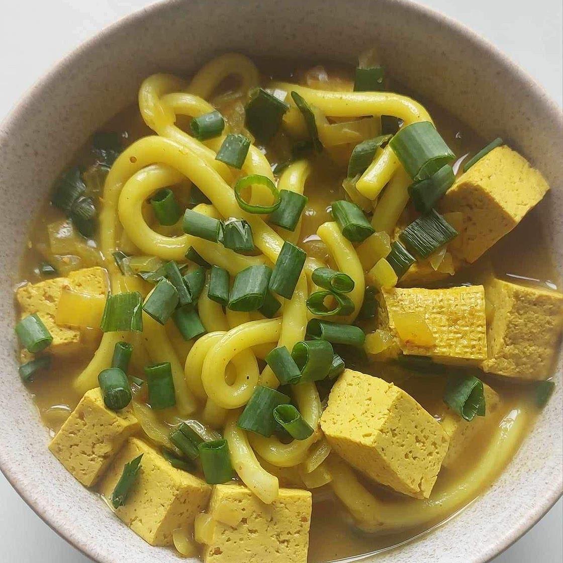Tofu curry udon
