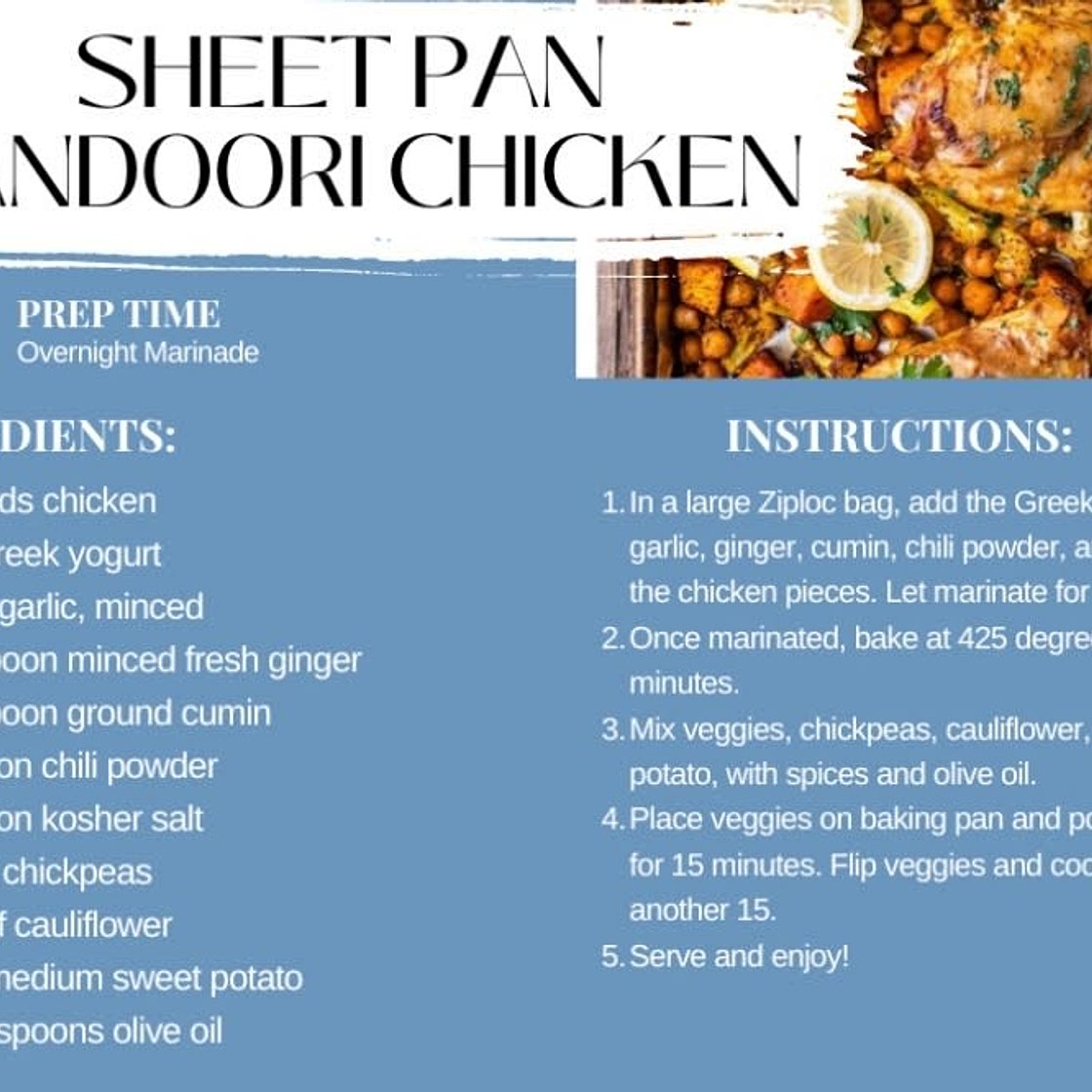Sheet Pan Tandoori Chicken
