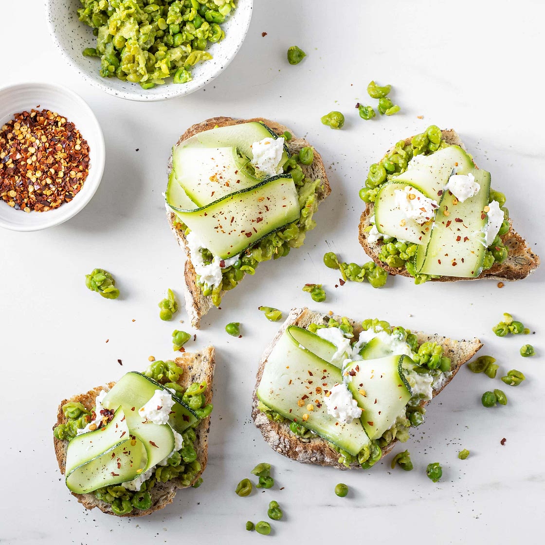 Smashed Pea and Avocado Toast