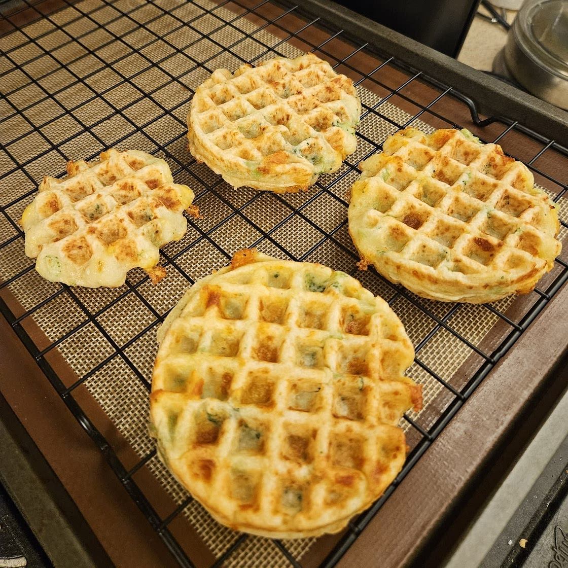 Broccoli Cheddar Waffles for toddlers