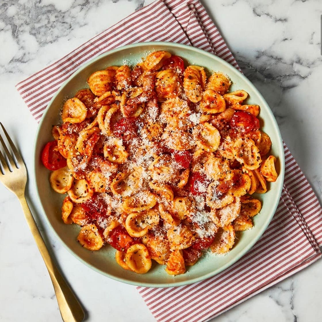 Tomato & Bacon Amatriciana Sauce With Fresh Orecchiette