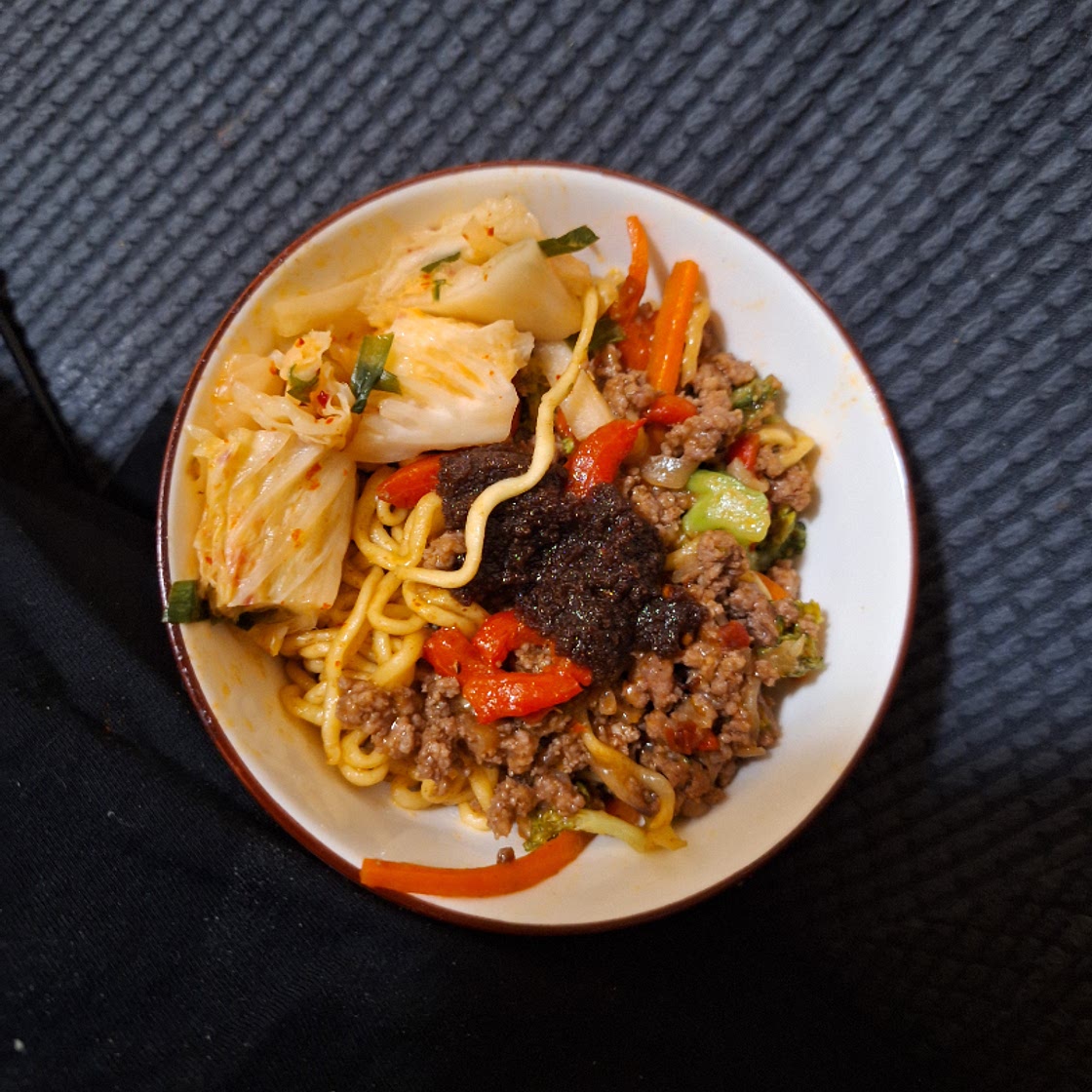Ground Beef Ramen Skillet