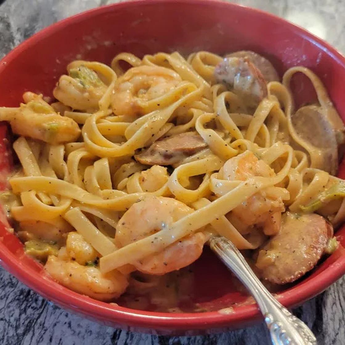 Cajun Shrimp and Sausage Alfredo