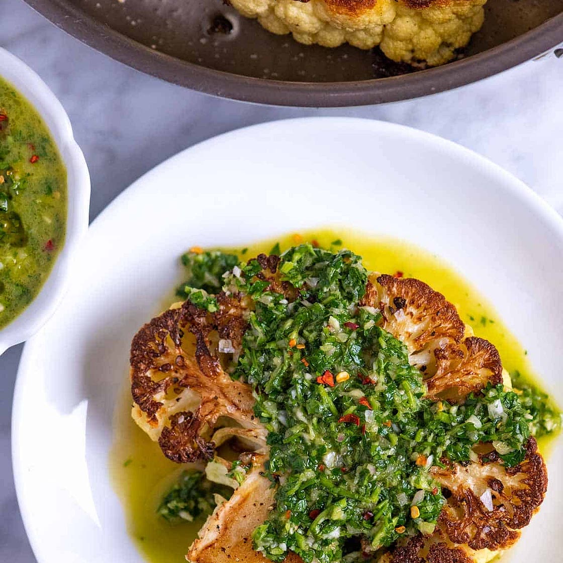 CAULIFLOWER STEAK + CHIMICHURRI
