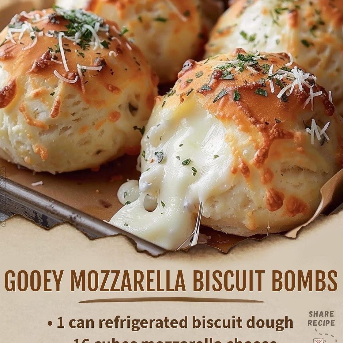 Gooey Mozzarella Biscuit Bombs