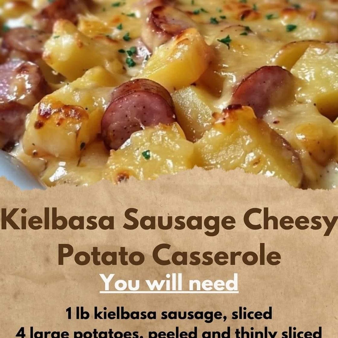 Kielbasa Sausage Cheesy Potato Casserole