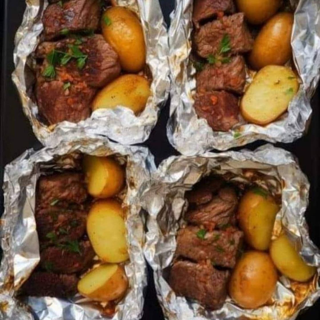 Garlic Steak & Potato Foil Packets