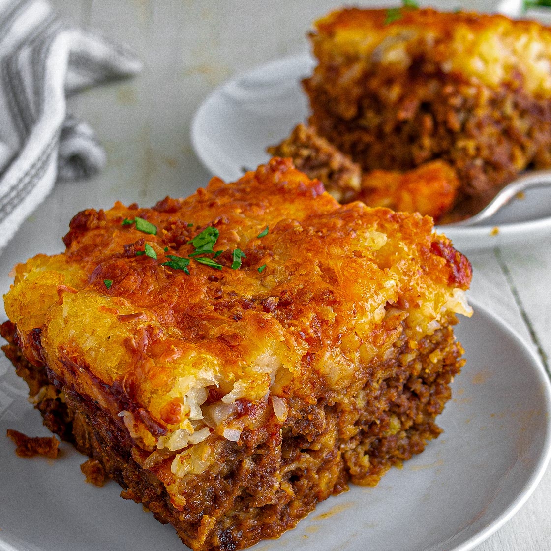 Cheesy Tater Tot Meatloaf Casserole