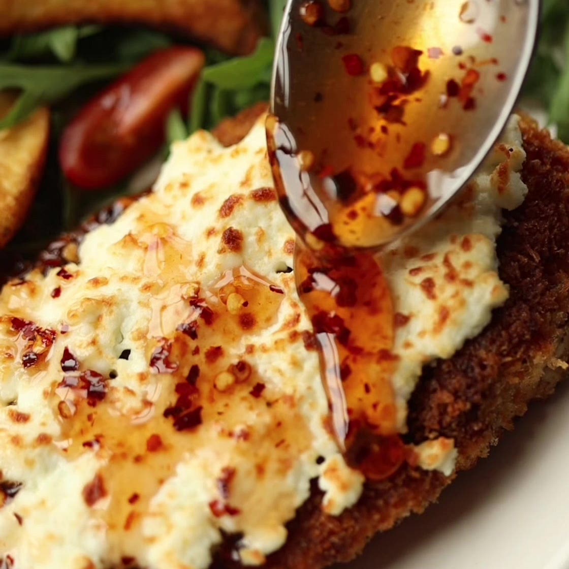 Easy Crispy Hot Honey Feta Chicken