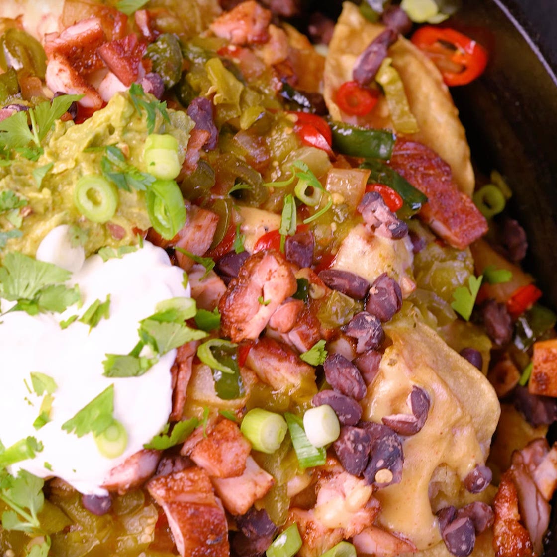 Twice Smoked Chicken Nachos