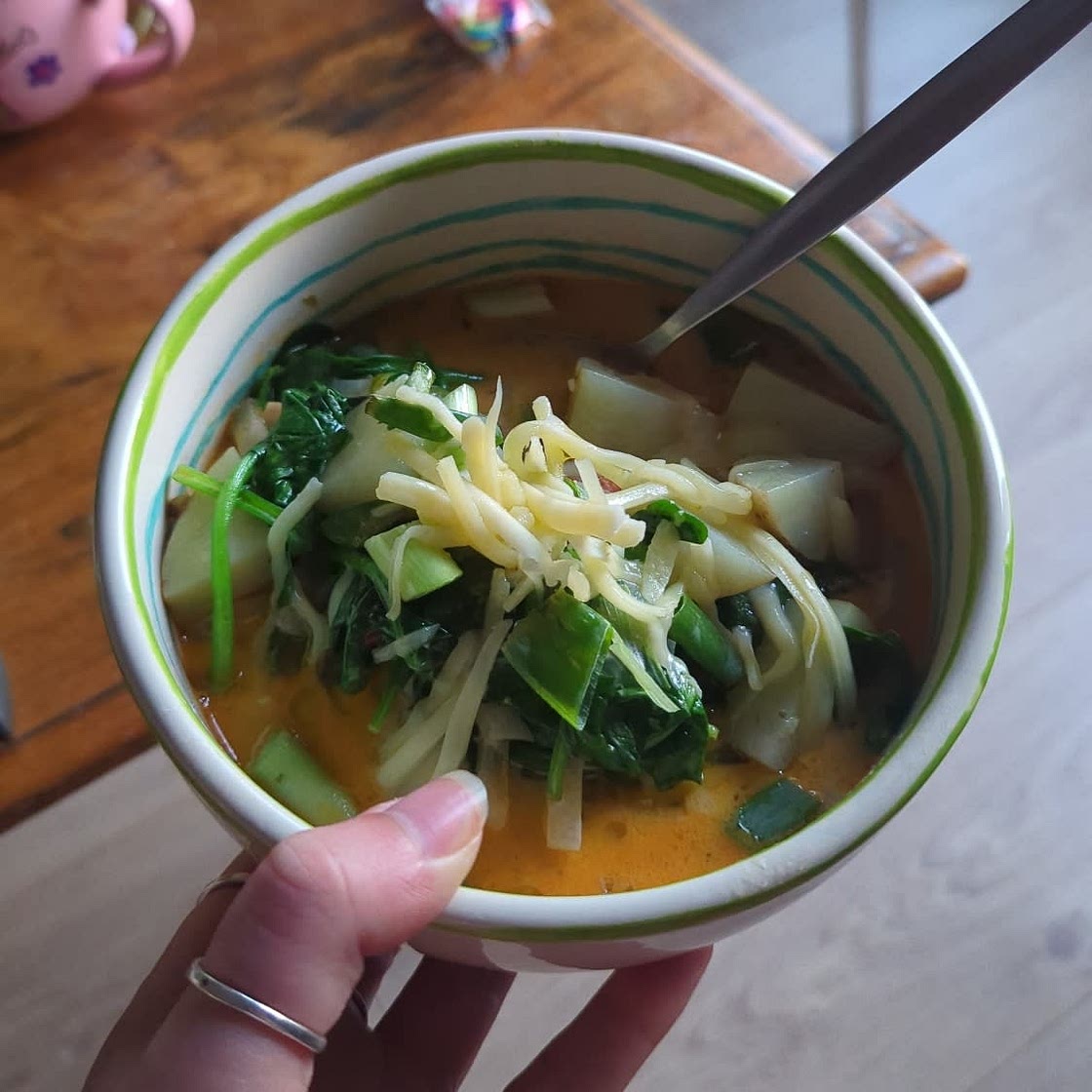 Potato, Spinach and Sausage Soup