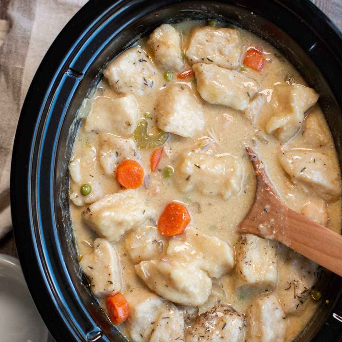 Easy Slow Cooker Chicken and Dumplings