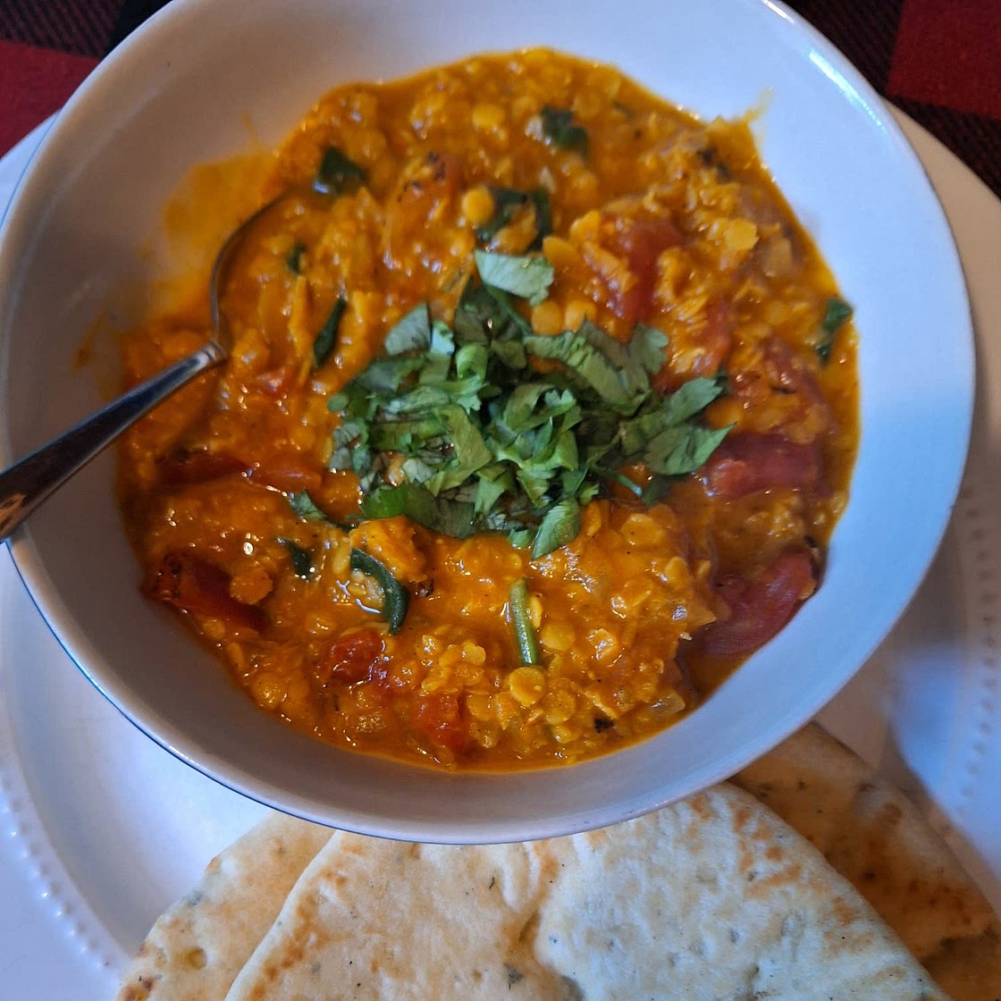 Red Lentil Dal with Spinach