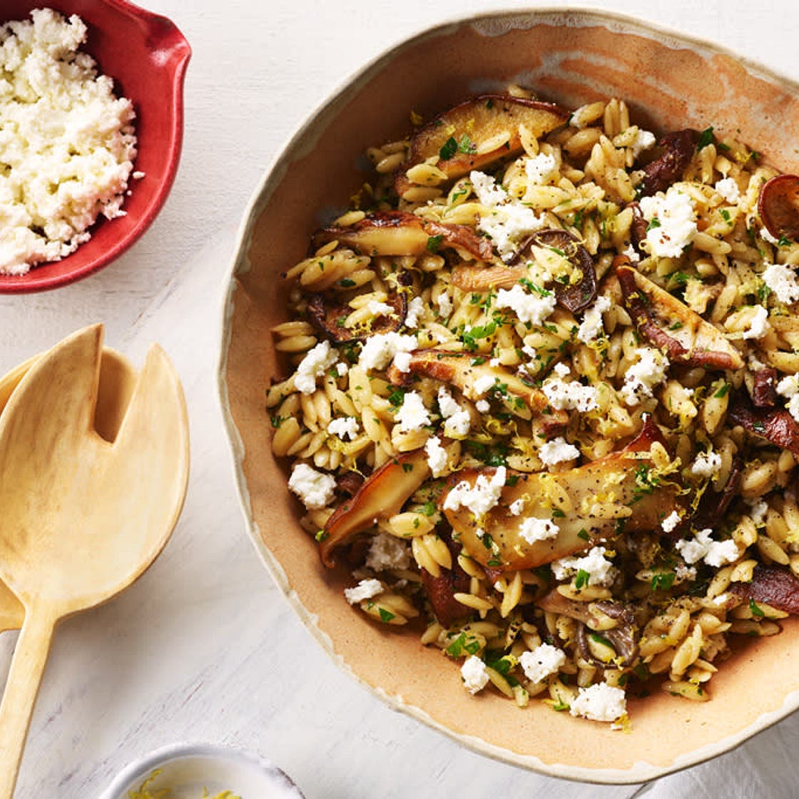 Lemony Mushroom and Orzo Salad