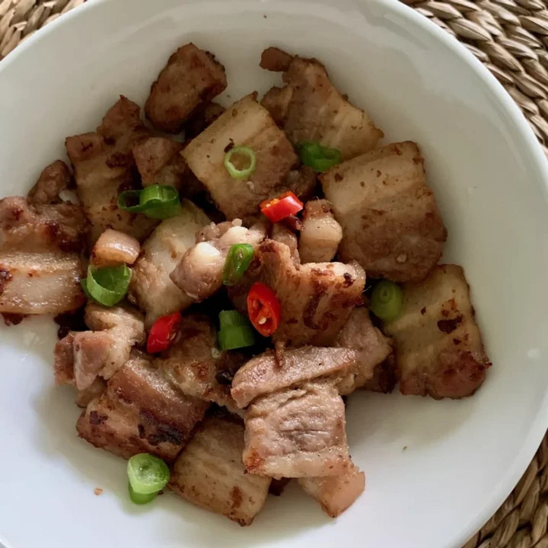 Stir Fry Pork Belly with Lemongrass & Baby Shrimp Sauce