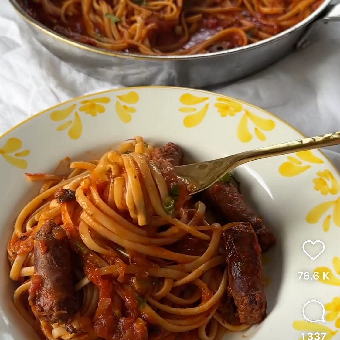 Spaghettis aux merguez 