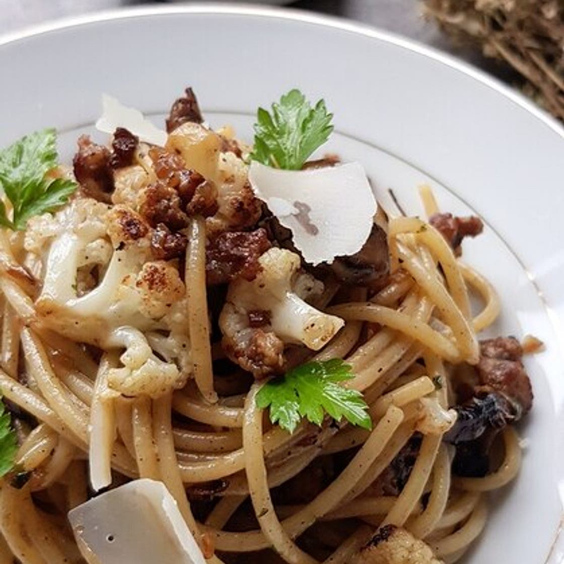 Cauliflower and sausage pasta