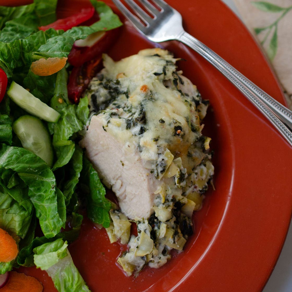 Spinach and Artichoke Baked Chicken