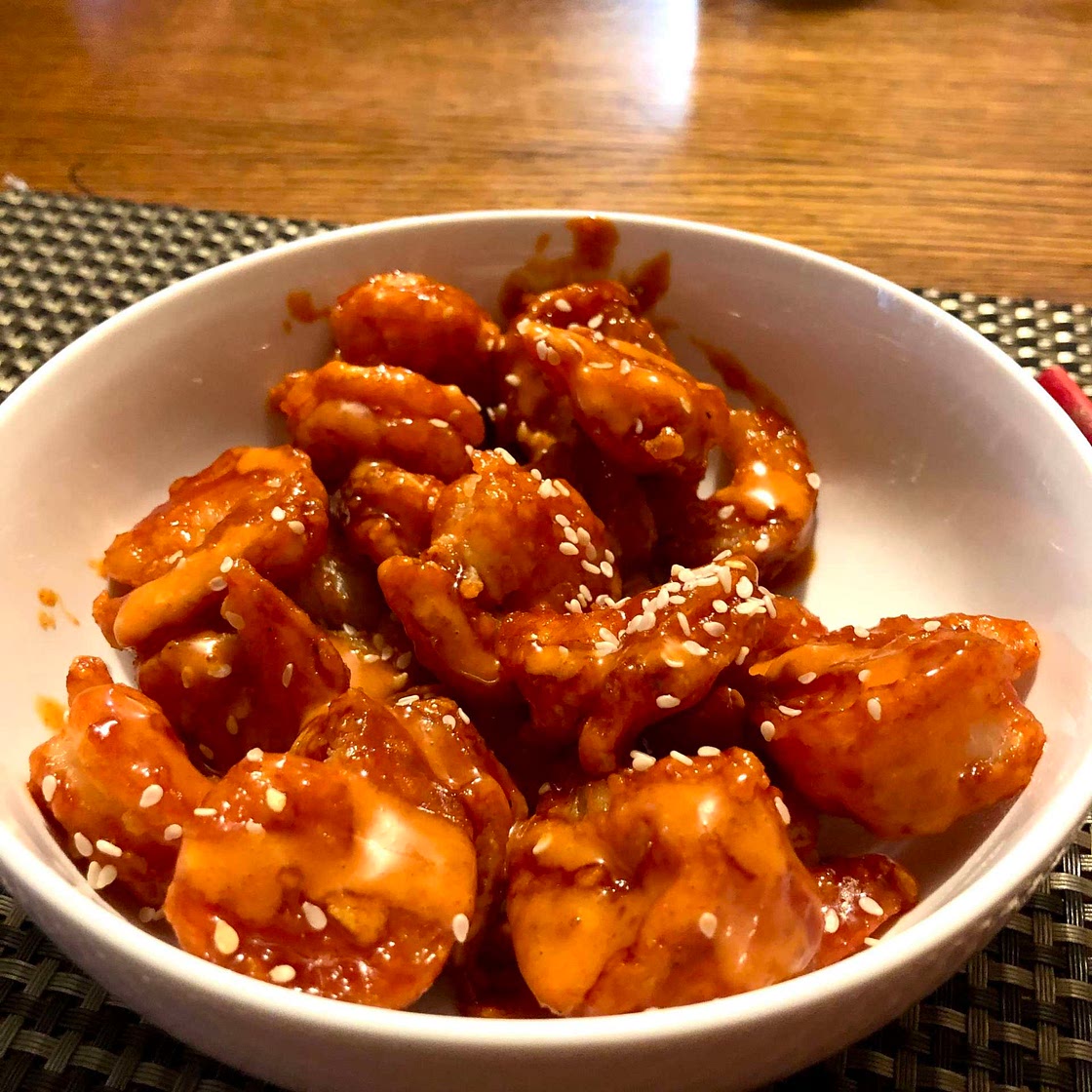 Sweet & Spicy Korean fried shrimp