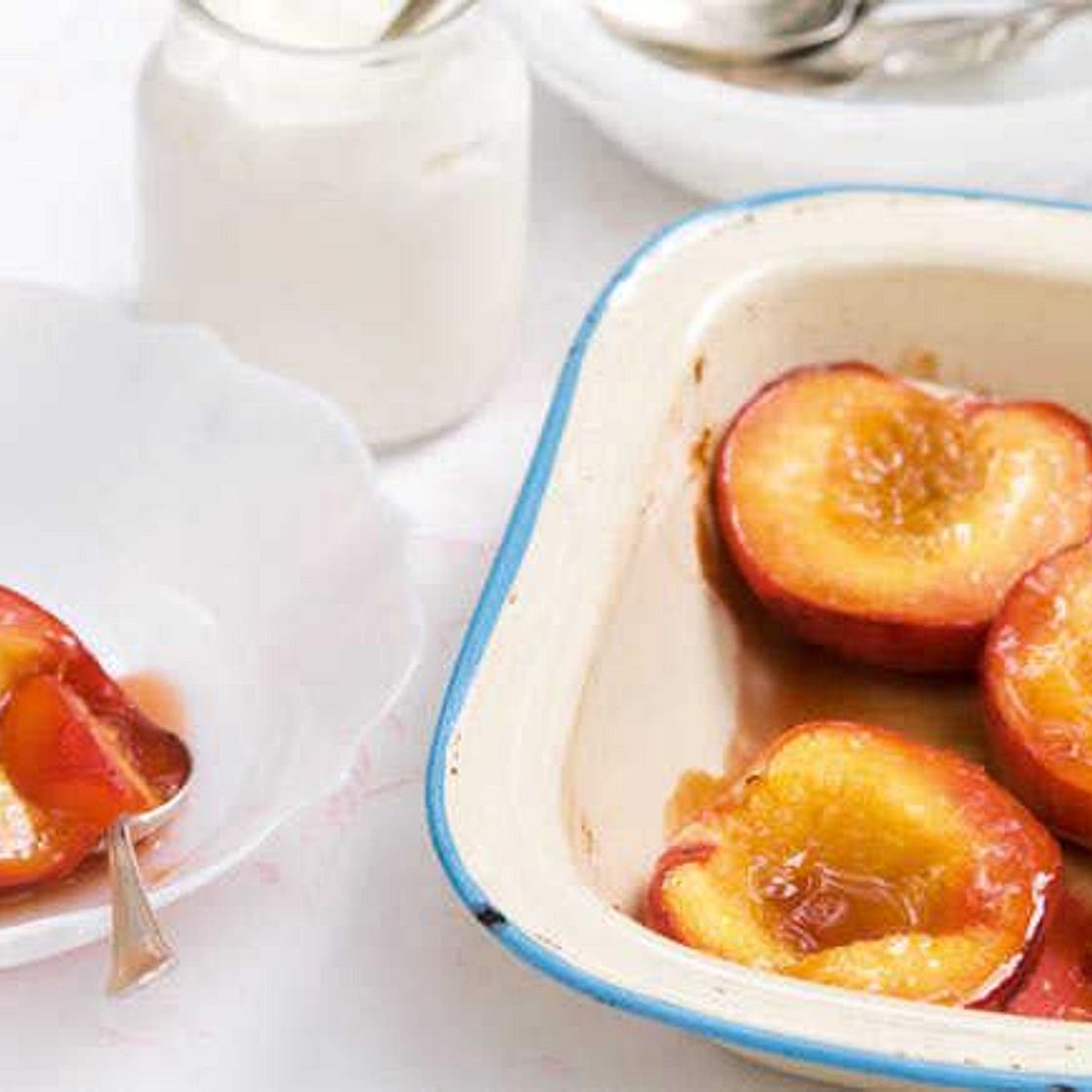 Baked peaches